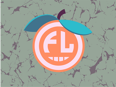 A Florida Orange Smile abbreviation adobe illustrator branding design fl florida fruit graphic design green logo monogram orange smile state state fruit typography usa vector