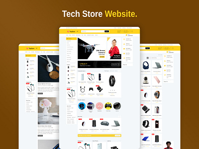 Tech Store Theme Template branding design ecommerce illustration ui web design website design website template woocommerce wordpress