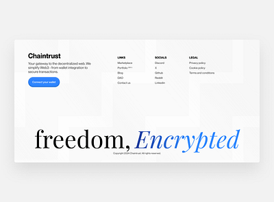 Footer design for Chaintrust ai bitcoin blockchain card crypto design finance footer landing page mobile product design section ui ux design web web2 web3 website