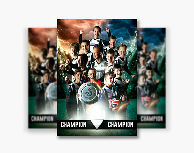 Poster Design ad design branding champion champion team creative poster design flyer design football football poster football team graphic design minimal minimal design poster poster design soccer flyer typography