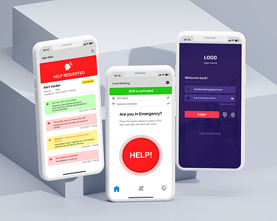 Lone Working Design branding dashboard design figma graphic design help app logo lone working prototype saas saas app safety safety app safety dashboard safety platform sos ui ui design ux design ux research