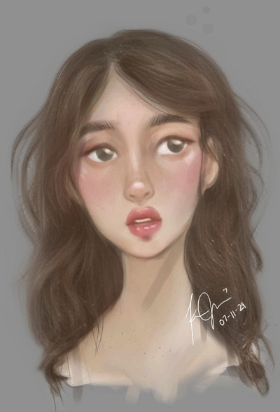 Annie art digital digital art digital painting drawing face illustration painting portrait