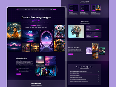 Genipic AI Photo Generate Landing Page ai ai photo generator design generator image photo ui uiux ux video generate web web design website design