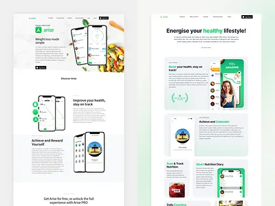 Before → After after app before branding color design diet figma fitness gradiant interaction ios landing page mobile app transformation ui ux webpage website