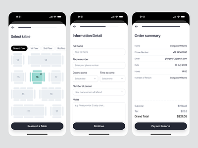 Restaurant Booking Mobile App - Reservation Flow 🍽️ app design booking booking app food restaurant ios meal mobile app mobile design order order summary ordering product design reservation restaurant restaurant app restaurant reservation table reservation ui uiux ux