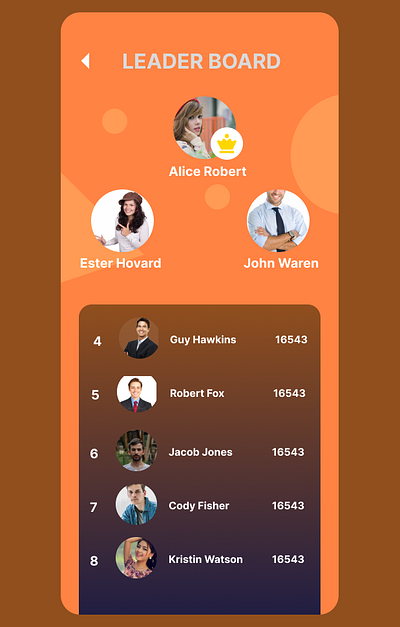 Leader Board UI app figma leader board mobile app ui ux