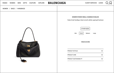 Balenciaga Product Page design ui