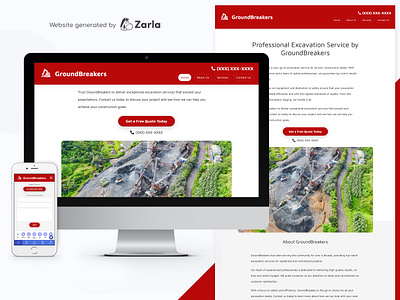 GroundBreakers - Created with Zarla's AI Website Builder ai website builder digging services excavation website web builder web design website builder zarla zarla ai website builder zarla web builder