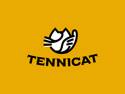 Tennicat ball branding cat design graphic design illustration illustrator logo minimal tennis vector