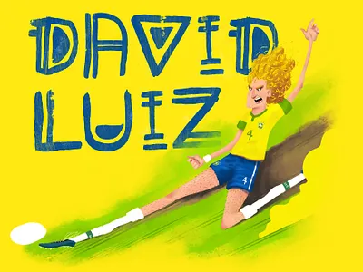 Copa - David Luiz ball brasil brazil brush copa cup flat football futebol illustration olympic photoshop smoke soccer style texture typography usa vector world cup