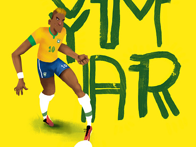 Copa - Neymar ball brazil brush dribble football foward game illustration neymar olympic olympics photoshop soccer texture typography world cup