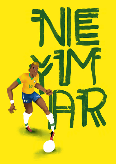 Copa - Neymar ball brazil brush dribble football foward game illustration neymar olympic olympics photoshop soccer texture typography world cup