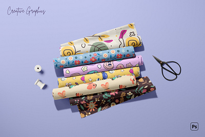 Fabric Rolls Mockups cloth fabric roll free mockup mockup design mockups pattern psd