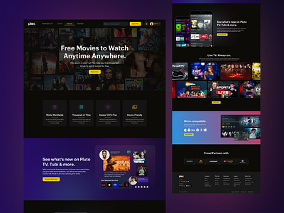 Streaming website design entertainment landing page live streaming live tv media streaming movie music streaming online streaming stream streaming website ui ux video streaming