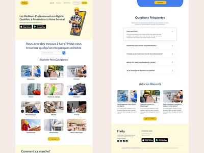 Fixily Service Provider Landing Page Design figma figma freelance landing page ui ui design uiux