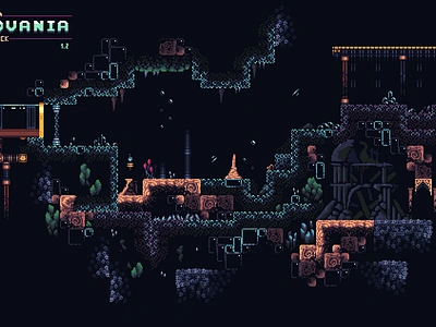 2D Pixelart Metroidvania Water Biome 2d art gamedesign gamedev gamedevelopment indiegame landscape pixelart pixelartist underwater water