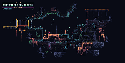 2D Pixelart Metroidvania Water Biome 2d art gamedesign gamedev gamedevelopment indiegame landscape pixelart pixelartist underwater water