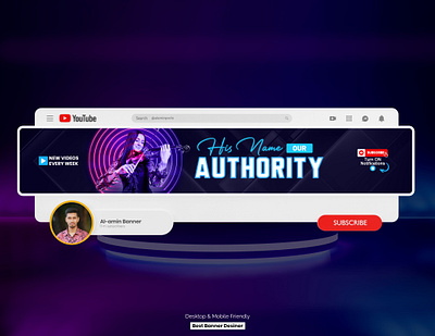 Music Authority Youtube Channel Banner Design social media cover