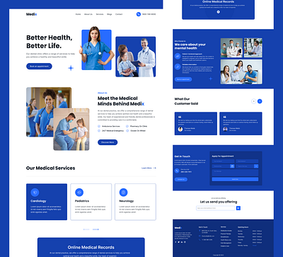 Medical health website landing page. UI/UX design. health landing page medical health ui medical health website medical website minimal ui mockup tranding ui ui design ui landing page uiux design web mockup website