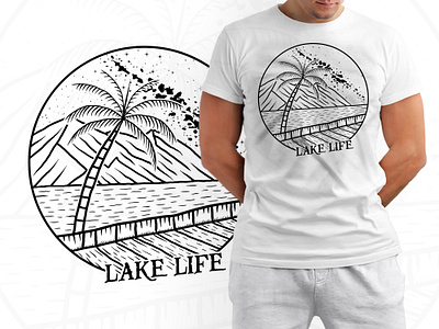 Lake life beach adventure t shirt design lake water