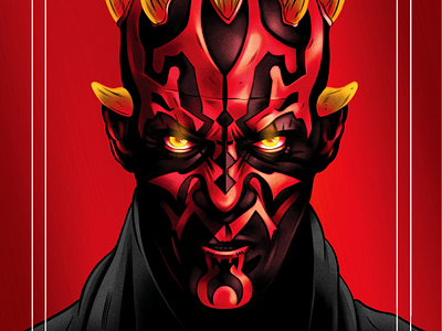 Darth Maul alexander wells book cover character digital disney folioart illustration portrait star wars