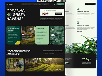 The Forgee - Outdoor Spaces Website Design design ideas figma figma ui hero section landing page landing page ideas ui upwork web ui webiste website design website design ideas