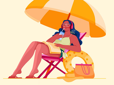 Summer Bliss 2d character colour corporate digital flat folioart illustration summer uran duo vector