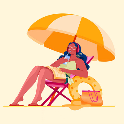 Summer Bliss 2d character colour corporate digital flat folioart illustration summer uran duo vector