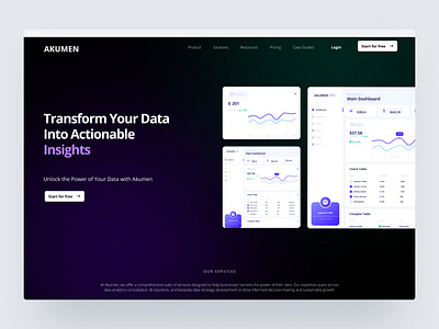 AKUMEN - Saas Landing Page design figma saas ui uiux