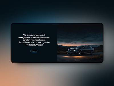 Landing page section - Automobile event services. cars darkmode design events landingpage ui ux