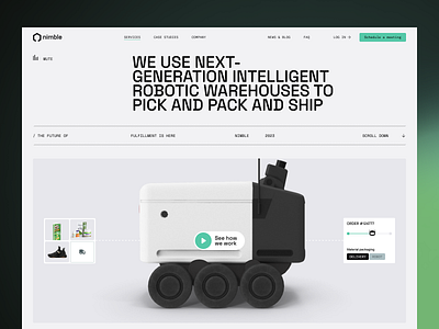 AI Powered fulfillment website | Lazarev. 3d ai ai powered clean design fulfillment hero block home page landing page scroll ui ui design ux web web design website