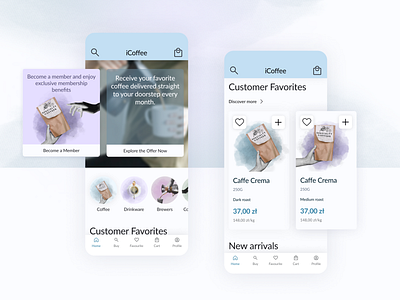 Coffee E-commerce App app coffee app design digital design e commerce graphic design mockups product design ui ui design ux uxui design