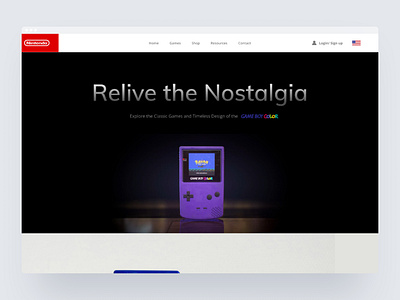 Gameboy Color Landing Page Design design figma ui