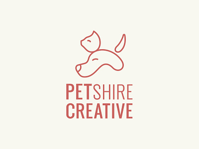 PetShire Creative Logo cat cool creative dog fun lineart paws petcare