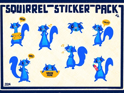 Squirrel Sticker Pack animated stickers animation celanimation frame by frame illustration