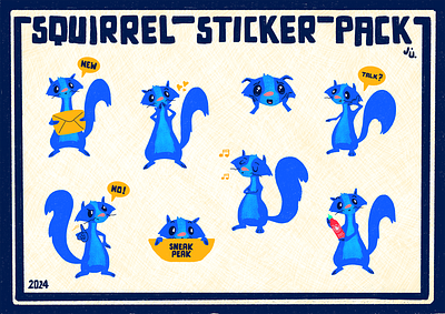 Squirrel Sticker Pack animated stickers animation celanimation frame by frame illustration