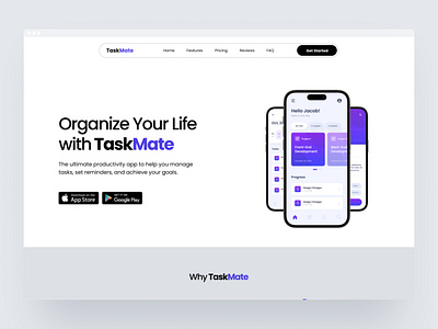 Mobile App Landing Page Design figma ui uiux