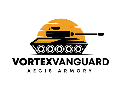 AEGIS ARMORYVORTEXVANGUARD LOGO bird logo branding design graphic design illustration logo tank tank logo tank vector