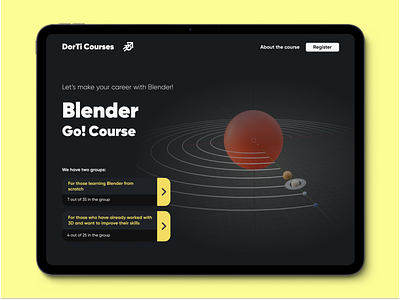 Blender course landing page 003 blender course course dailyui dailyui 003 landing page