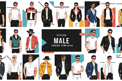 100 Vector Male Fashion Templates design graphic design illustration vector