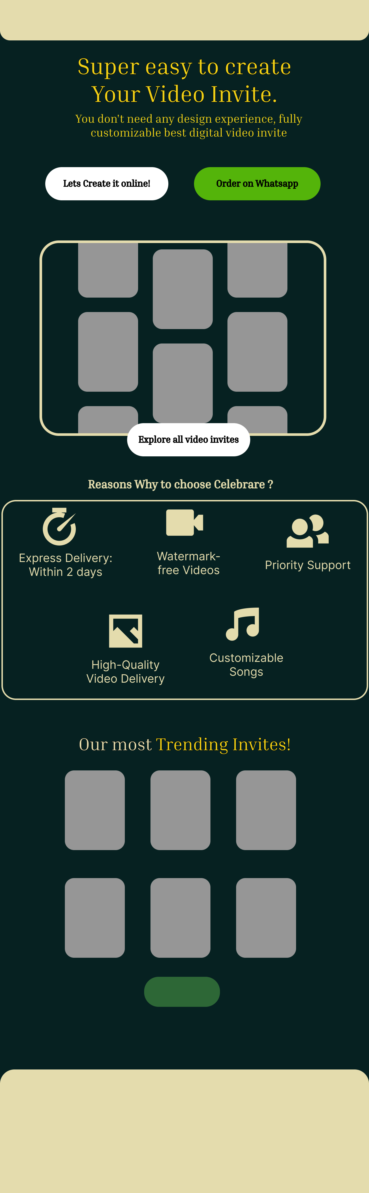 AI Video editing website ui