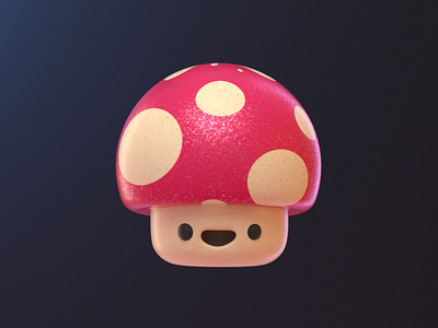 Mushroom 3d 3dart 3dillustration blender c4d character cute design hongo illustration mushroom render vago3d