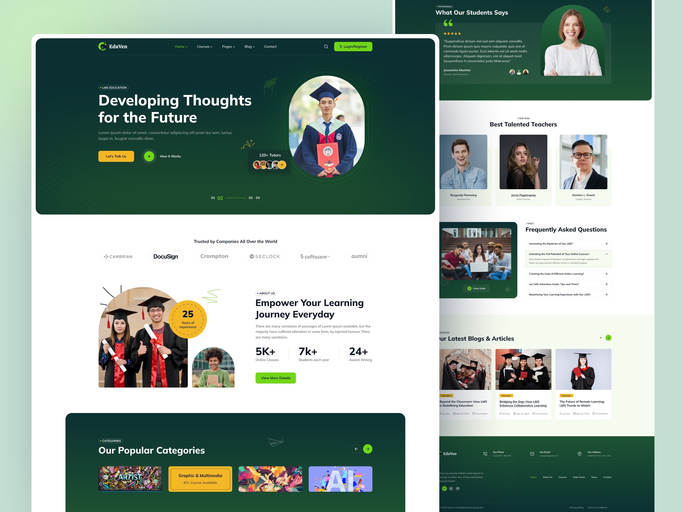 LMS Education Website code course selling development e learning education education app education website landing page learn learning lms lms website modern website online class online education school website studying themeforest uiux design web design