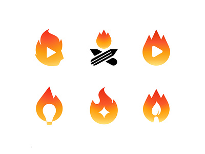 Creative Logo Marks abstract mark app branding creative logo fire icons fire logos fireworks flame fuel gradient hot logo logo icon minimal modern logo play button saas symbol tech vector