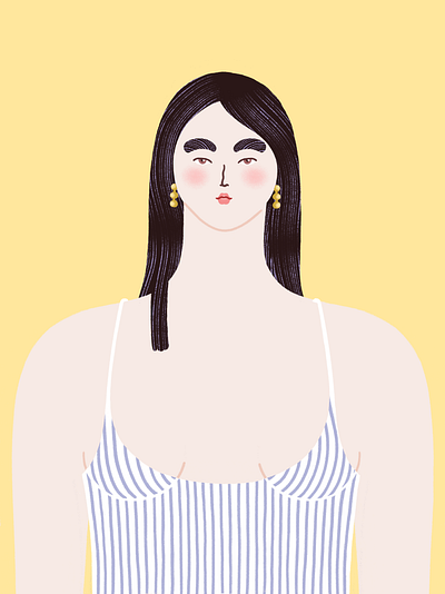 My imaginary friend - Rei fashion girl illustration japan portrait yellow