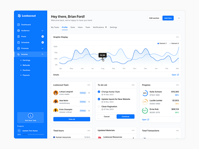 SaaS Dashboard - Lookscout Design System clean dashboard design layout saas ui user interface ux web application webapp