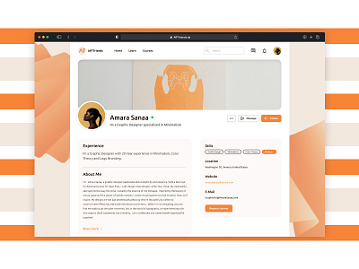 DailyUI 006 User Profile dailyui dailyui 006 design orange ui user profile web