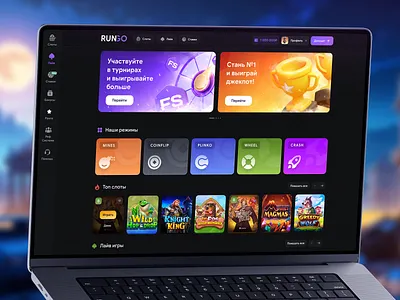 Online Casino - Home page betting branding casino crash crash design crypto casino flat design gambling game design game interface game ui game ux online casino slot game ui ui game ux uxui web casino web design