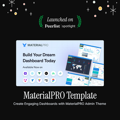 MaterialPRO Admin Template Launches on Peerlist admin template dashboard launch dashboard template launch latest admin template marketing marketing design