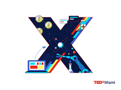 TEDxMiami art direction branding graphic design illustration